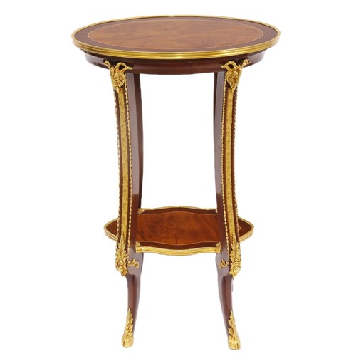 Casa Padrino Barock Luxus Beistelltisch Mahagoni / Gold H 78 x 44 cm - Beistell Tisch M�bel Louis XIV