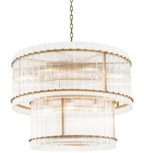 Casa Padrino Kronleuchter Antik Messing  93 x H. 70 cm - Runder Luxus Kronleuchter