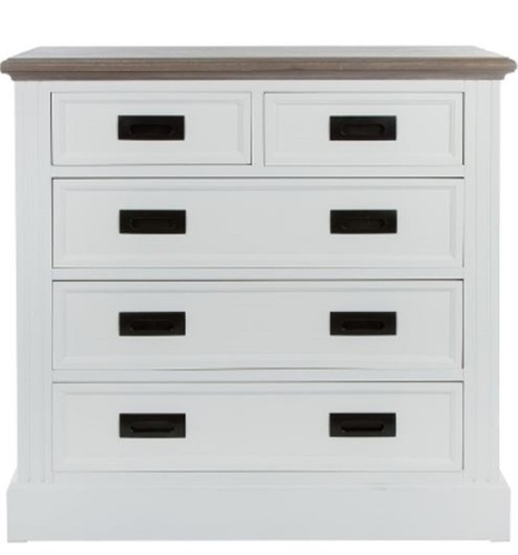 Casa Padrino Landhausstil Kommode mit 5 Schubladen Wei� / Grau 85 x 40 x H. 86 cm - Landhausstil M�bel 