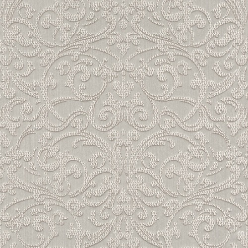 Casa Padrino Barock Textiltapete Silber / Wei� - 10,05 x 0,53 m - Stofftapete mit strukturierter Oberfl�che