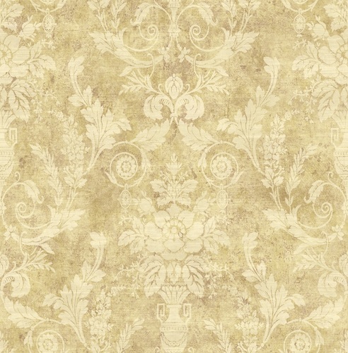 Casa Padrino Barock Papiertapete Beige / Gold - 10,00 x 0,52 m - Edle Mustertapete im Barockstil