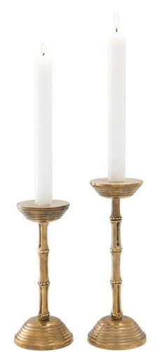 Casa Padrino Luxus Kerzenhalter Set Vintage Messingfarben - Hotel & Restaurant Deko Accessoires