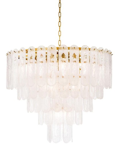 Casa Padrino Luxus Kronleuchter Gold  85 x H. 73 cm - Hotel & Restaurant Kronleuchter mit Mattglas