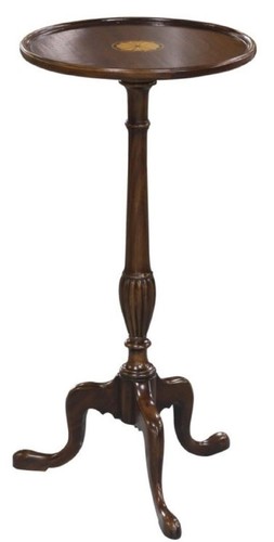 Casa Padrino Luxus Barock Beistelltisch Dunkelbraun / Gold  30 x H. 62 cm - Runder Mahagoni Blumentisch