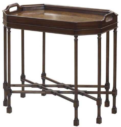 Casa Padrino Luxus Couchtisch Dunkelbraun / Braun 66 x 41 x H. 62 cm - Serviertisch mit abnehmbarem Tablett