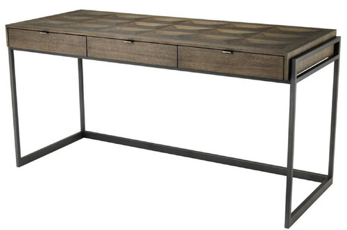 Casa Padrino Luxus Schreibtisch mit 3 Schubladen Braun / Bronze 150 x 60 x H. 75,5 cm - B�rom�bel