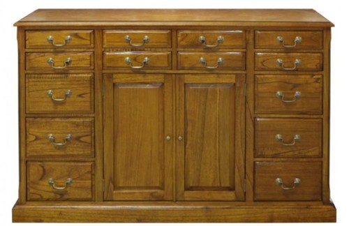 Casa Padrino Luxus Wohnzimmerschrank mit 2 T�ren und 14 Schubladen Braun 120 x 39 x H. 80 cm - Luxus Qualit�t