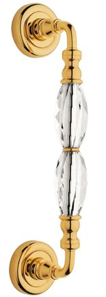 Casa Padrino Luxus Messing T�rgriff Set mit Swarovski Kristallglas Gold 5 x 25 cm - Luxus Kollektion