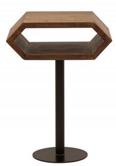 Casa Padrino Designer Beistelltisch Natur / Schwarz Sheesham 45cm x 35cm x H.65cm Massivholz 