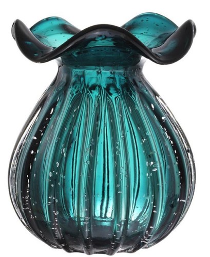 Casa Padrino Glas Vase / Blumenvase Gr�n  23 x H. 27 cm - Luxus Wohnzimmer Deko 
