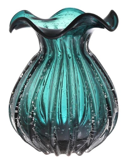 Casa Padrino Glas Vase / Blumenvase Gr�n  26 x H. 33 cm - Luxus Wohnzimmer Deko 