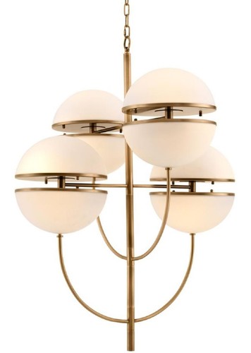 Casa Padrino Luxus Kronleuchter Antik Messing / Wei�  81 x H. 107 cm - Luxus Qualit�t