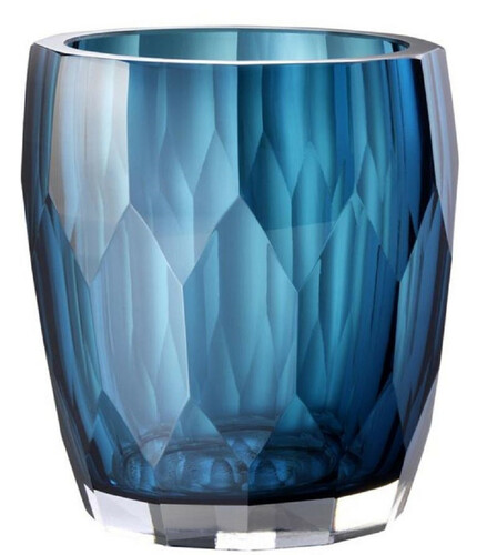 Casa Padrino Luxus Deko Glas Vase Blau  12 x H. 14 cm - Luxus Qualit�t