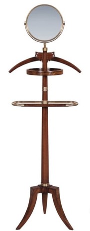 Casa Padrino Luxus Dressboy mit Spiegel Braun 51 x 36 x H. 160 cm - Kleiderst�nder Garderobenst�nder Anzugst�nder Stummer Diener Herrendiener