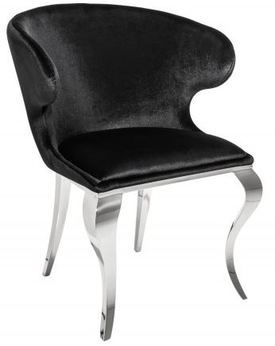 Casa Padrino Designer Esszimmerstuhl Silber / Schwarz 61 x 60 x H.79 cm - Esszimmerm�bel