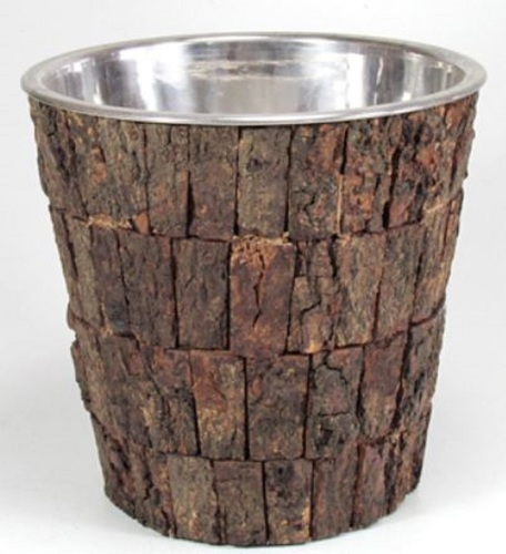 Casa Padrino Luxus Weink�hler Silber / Braun  22 x H. 21 cm - Hotel & Restaurant Accessoires 