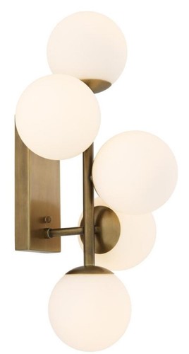 Casa Padrino Luxus Wandleuchte Antik Messingfarben / Wei� 27 x 24 x H. 50 cm - Wohnzimmer Wandlampe