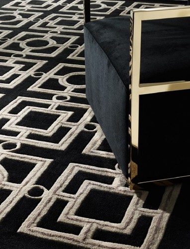 Casa Padrino Luxus Hotel Teppich Schwarz / Taupe - Verschiedene Gr��en - Luxus Hotel Accessoires