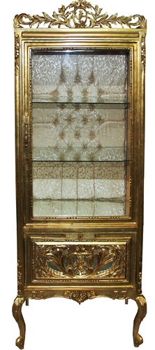 Casa Padrino Barock Vitrine  Gold / Gold - Vitrinenschrank - Wohnzimmerschrank Glasvitrine - Antik Look