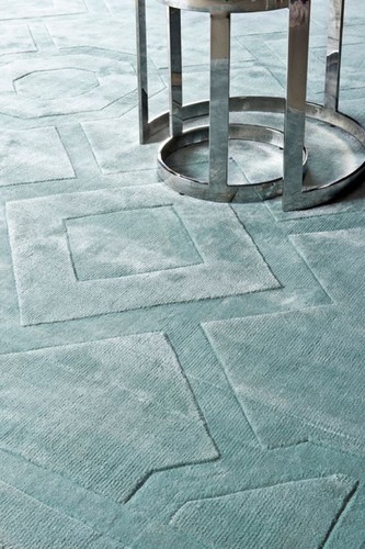 Casa Padrino Luxus Viskose Wohnzimmerteppich Aqua Blau - Verschiedene Gr��en - Luxus Kollektion