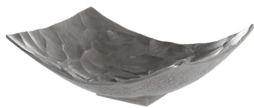 Casa Padrino Luxus Metall Obstschale Silber 28 x 21 x H. 10 cm - Luxus Deko Schale  