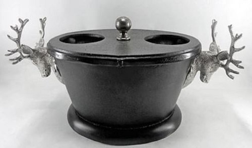 Casa Padrino Luxus Aluminium Weink�hler Schwarz / Silber 35 x 25 x H. 20 cm - Luxus Accessoires