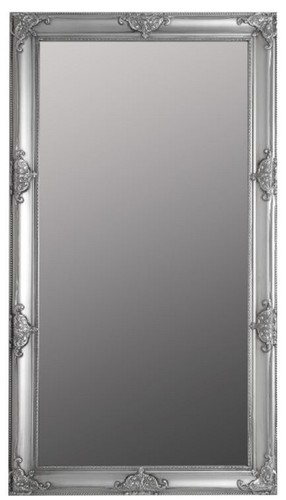 Casa Padrino Barock Wandspiegel Silber 72 x H. 132 cm - Handgefertigter Barock Spiegel mit Holzrahmen und wundersch�nen Verzierungen