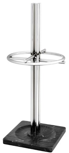 Casa Padrino Luxus Schirmst�nder Silber / Schwarz  34 x H. 80 cm - Luxus Accessoires