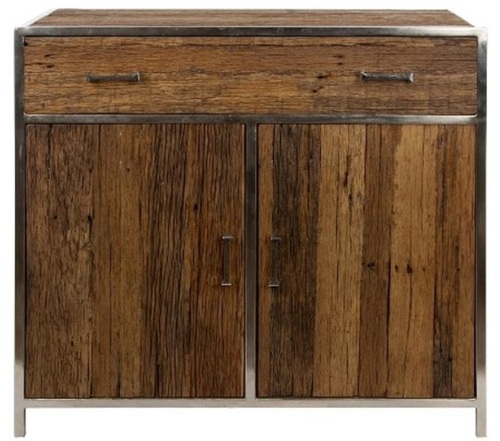 Casa Padrino Luxus Sideboard mit 2 T�ren und 1 Schublade Braun / Silber 90 x 40 x H. 86 cm - Luxus M�bel