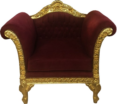 Casa Padrino Barock Lounge Sessel Bordeaux Rot / Gold M�bel Antik Stil - Wohnzimmer Club M�bel Sessel - Limited Edition