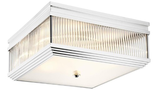 Casa Padrino Luxus Deckenleuchte Silber 40,5 x 40,5 x H. 18,5 cm - Luxus Qualit�t