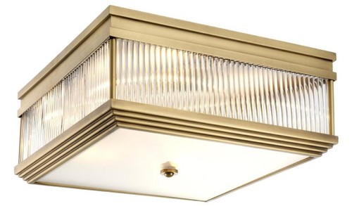 Casa Padrino Luxus Deckenleuchte Antik Messingfarben 40,5 x 40,5 x H. 18,5 cm - Luxus Qualit�t