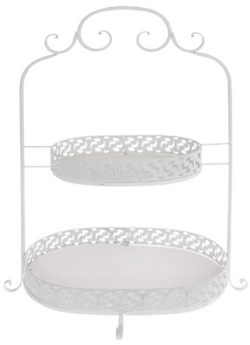 Casa Padrino Landhausstil Etagere 2-Stufig Wei� 46 x 30 x H. 64 cm - Gastronomie Accessoires