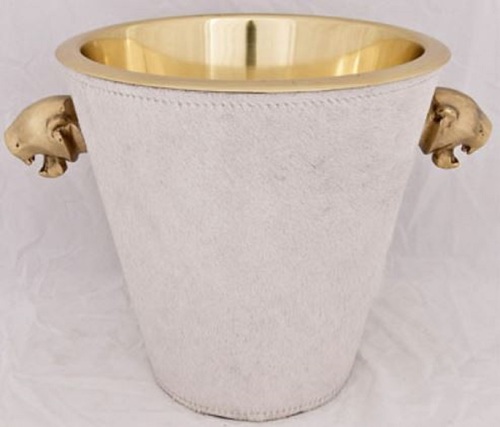 Casa Padrino Luxus Weink�hler Messingfarben / Wei�  25 x H. 25 cm - Gastronomie Accessoires