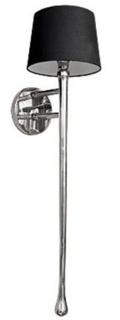 Casa Padrino Luxus Wandleuchte Silber / Schwarz 19 x 20 x H. 103 cm - Hotel & Restaurant Wandlampe mit Lampenschirm