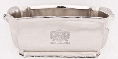 Casa Padrino Luxus Messing Weink�hler Silber 34 x 18,5 x H. 14,5 cm - Hotel & Restaurant Accessoires