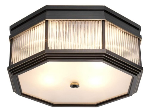 Casa Padrino Luxus Deckenleuchte Bronze 40,5 x 40,5 x H. 18 cm - Luxus Kollektion