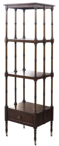 Casa Padrino Luxus Regalschrank mit Schublade Dunkelbraun 44 x 36 x H. 163 cm - Luxus Qualit�t