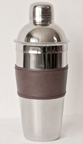 Casa Padrino Luxus Cocktailshaker Silber / Braun H. 23 cm - Gastronomie Accessoires