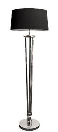 Casa Padrino Luxus Stehleuchte Silber / Schwarz  30 x H. 155 cm - Wohnzimmerm�bel