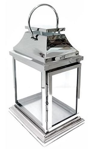Casa Padrino Luxus Laterne Silber 30 x 22 x H. 44 cm - Hotel & Restaurant Deko Accessoires