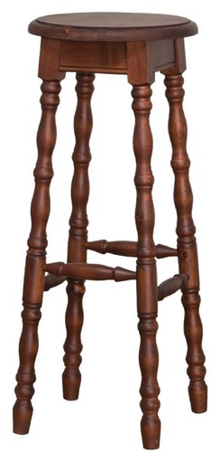 Casa Padrino Landhausstil Barhocker Braun 35 x 35 x H. 82 cm - Massivholz Barstuhl im Landhausstil