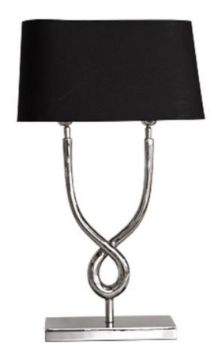 Casa Padrino Designer Tischleuchte Silber / Schwarz 31 x 13 x H. 55 cm - Luxus Wohnzimmer Tischlampe