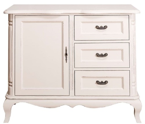 Casa Padrino Landhausstil Kommode mit T�r und 3 Schubladen Antik Hellgrau 110 x 48 x H. 89 cm - Landhausstil Wohnzimmerm�bel