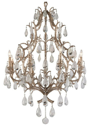 Casa Padrino Luxus Barock Kronleuchter Bronze  93 x H. 136 cm - Handgefertigter Schmiedeeisen Kronleuchter mit edlen venezianischem Kristallglas Beh�ngen in Tropfenform