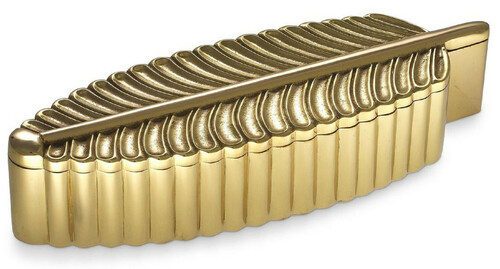 Casa Padrino Designer Aufbewahrungsbox Messingfarben 27 x 9 x H. 5 cm - Schmuckschatulle - Luxus Deko Accessoires