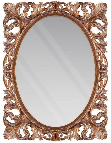 Casa Padrino Barock Spiegel Kupferfarben 92 x 6 x H. 123 cm - Handgeschnitzter Wandspiegel im Barockstil - Garderoben Spiegel - Wohnzimmer Spiegel - Barock M�bel