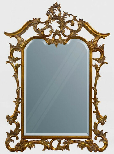 Casa Padrino Luxus Barock Mahagoni Spiegel Antik Gold 100 x 4 x H. 159 cm - Prunkvoller handgeschnitzter Wandspiegel im Barockstil - Antik Stil Garderoben Spiegel - Wohnzimmer Spiegel - Barock M�bel