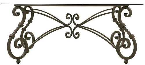 Casa Padrino Luxus Barock Esstisch Untergestell Braun - Handgeschmiedetes Schmiedeeisen Gestell - Esszimmer Garten Terrassen M�bel