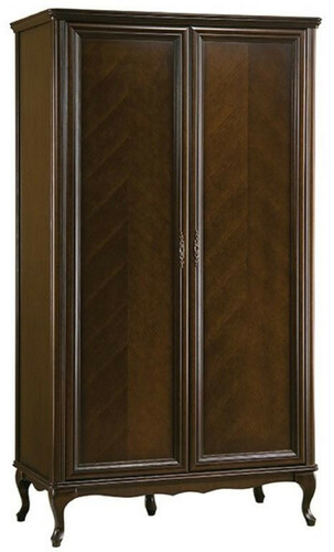 Casa Padrino Luxus Jugendstil Schlafzimmerschrank Dunkelbraun 114,5 x 60 x H. 206 cm - Massivholz Kleiderschrank mit 2 T�ren - Barock & Jugendstil Schlafzimmer M�bel